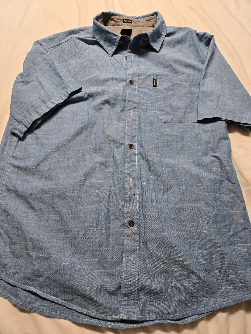 Dickies Men's Blue Button Down Shirt (L)